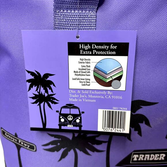 Set of 5 — Trader Joe’s Large Reusable Insulated Cooler Tote Bag Lavender Purple - Picture 14 of 16